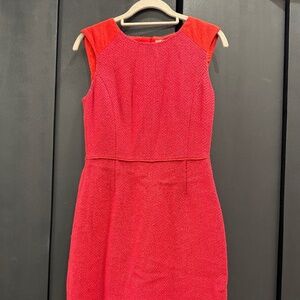 Pink And Orange/Red wool dress